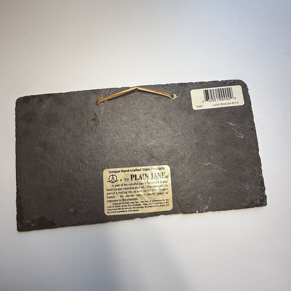 Vintage 1999 Plain Jane Mountain Home Scene Slate Hanging Plaque Decor - Picture 3 of 10